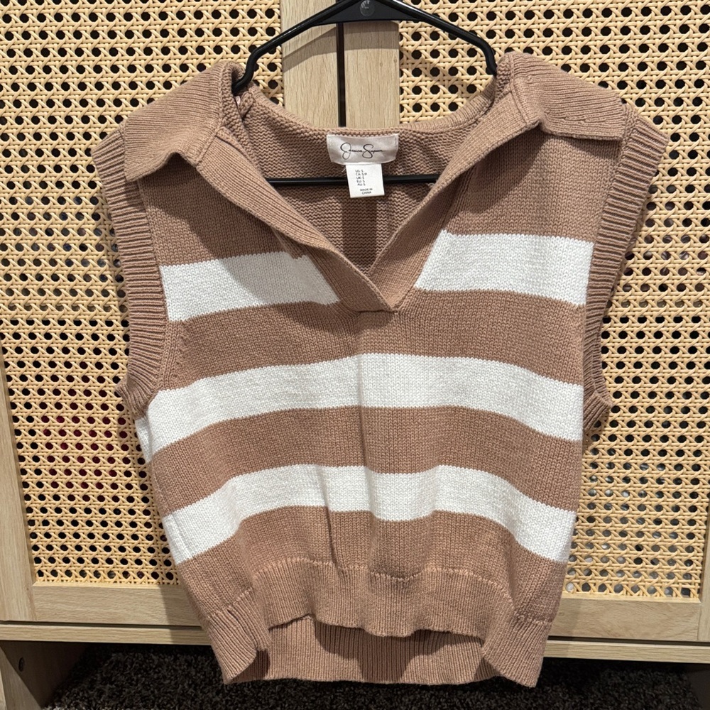 Striped Brown and White Women's Sweater
